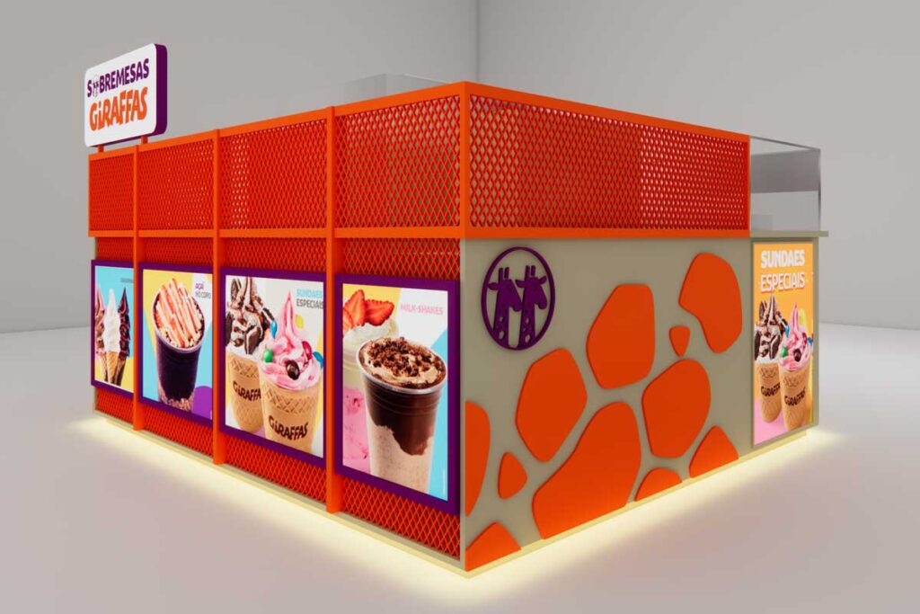 Giraffas mira expansão no Chile e estreia quiosque de açaí na ABF Expo 2025 1 quiosque giraffas sobremesas